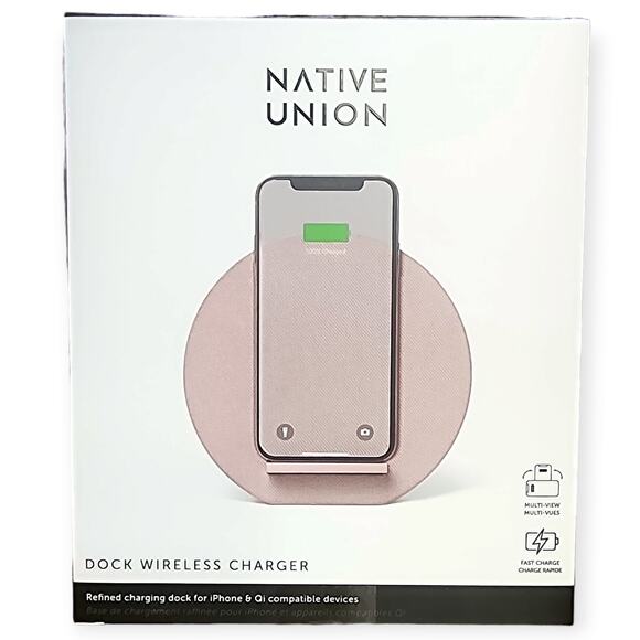 Native Union Dock Wireless Charger – Pink – NWT - Picture 1 of 3